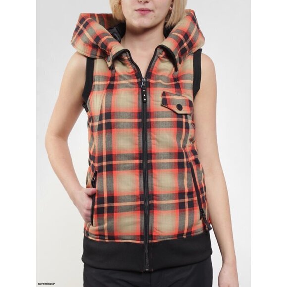 Burton size Small Starr Vest Weste Fever Radiant Plaid - Picture 1 of 14